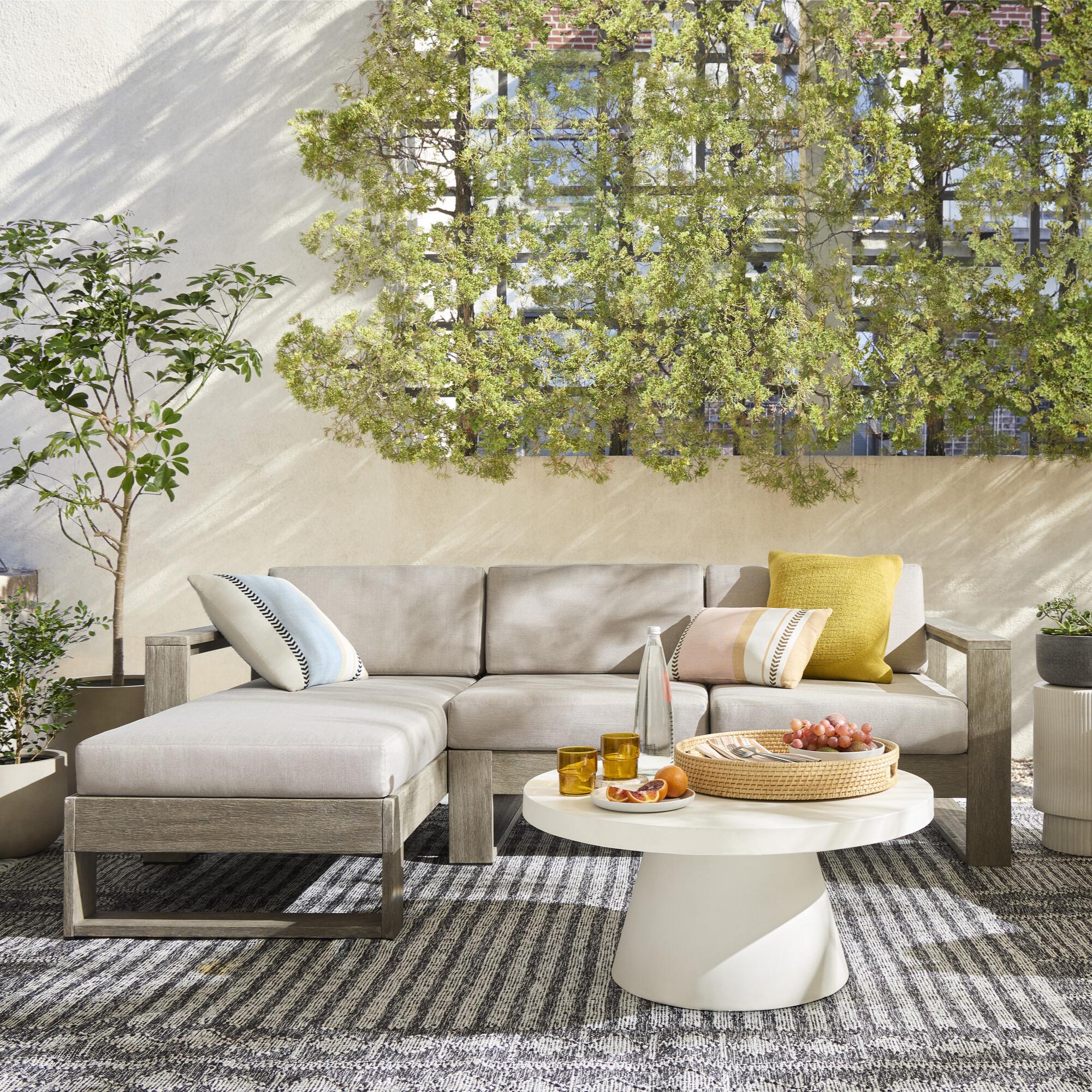 Portside Garden Chaise Sectional Modern Outdoor Furniture West Elm UK